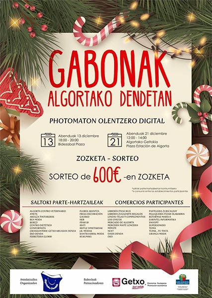 Cartel Algorta dendak Sorteo Navidad 2019